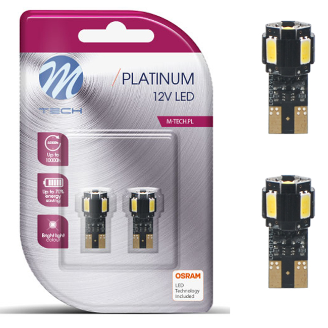 

W5W T10 Dioda Led 4x 1xHP 6000k M-Tech 3lata Gw