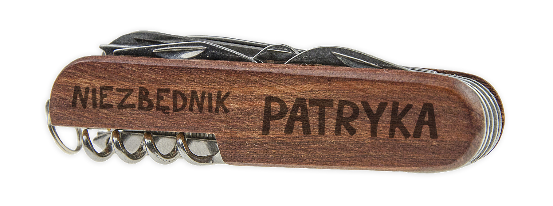 SCYZORYK MULTITOOL Z NAPISAMI GRAWEREM WZORY Liczba ostrzy 3