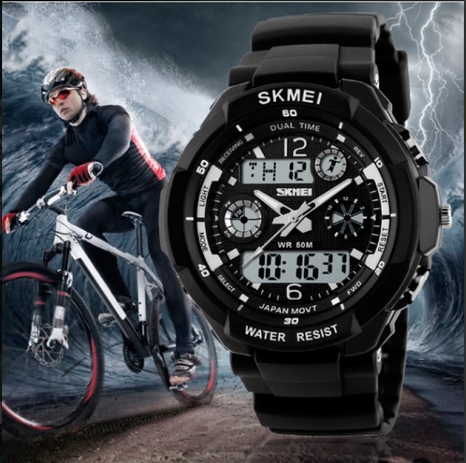 SKMEI SPORTOWY ZEGAREK S-SHOCK MĘSKI WODOODPORNY Materiał paska tworzywo sztuczne