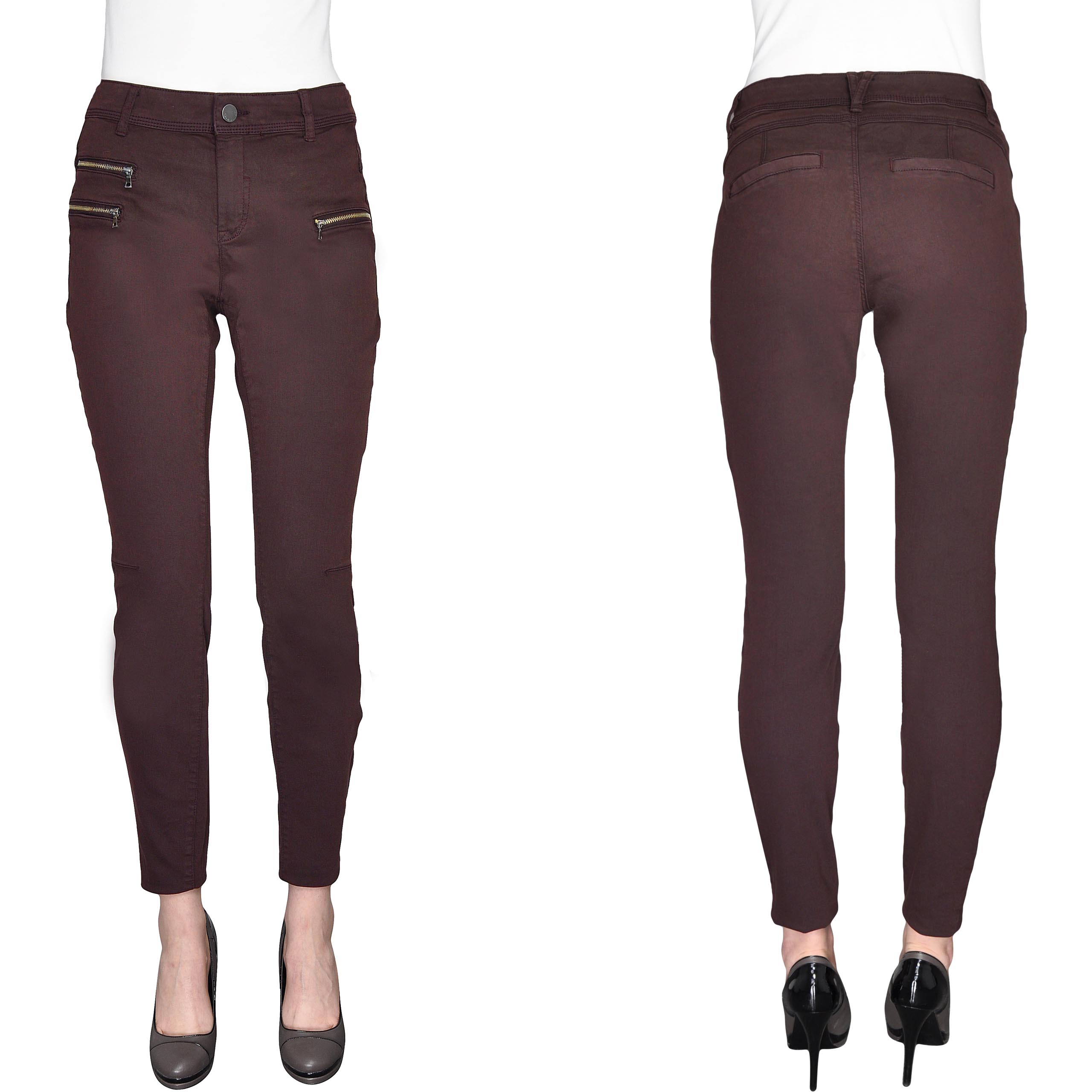 

C&a Bordowe Jeansy Push Up Rurki Zamki M 38