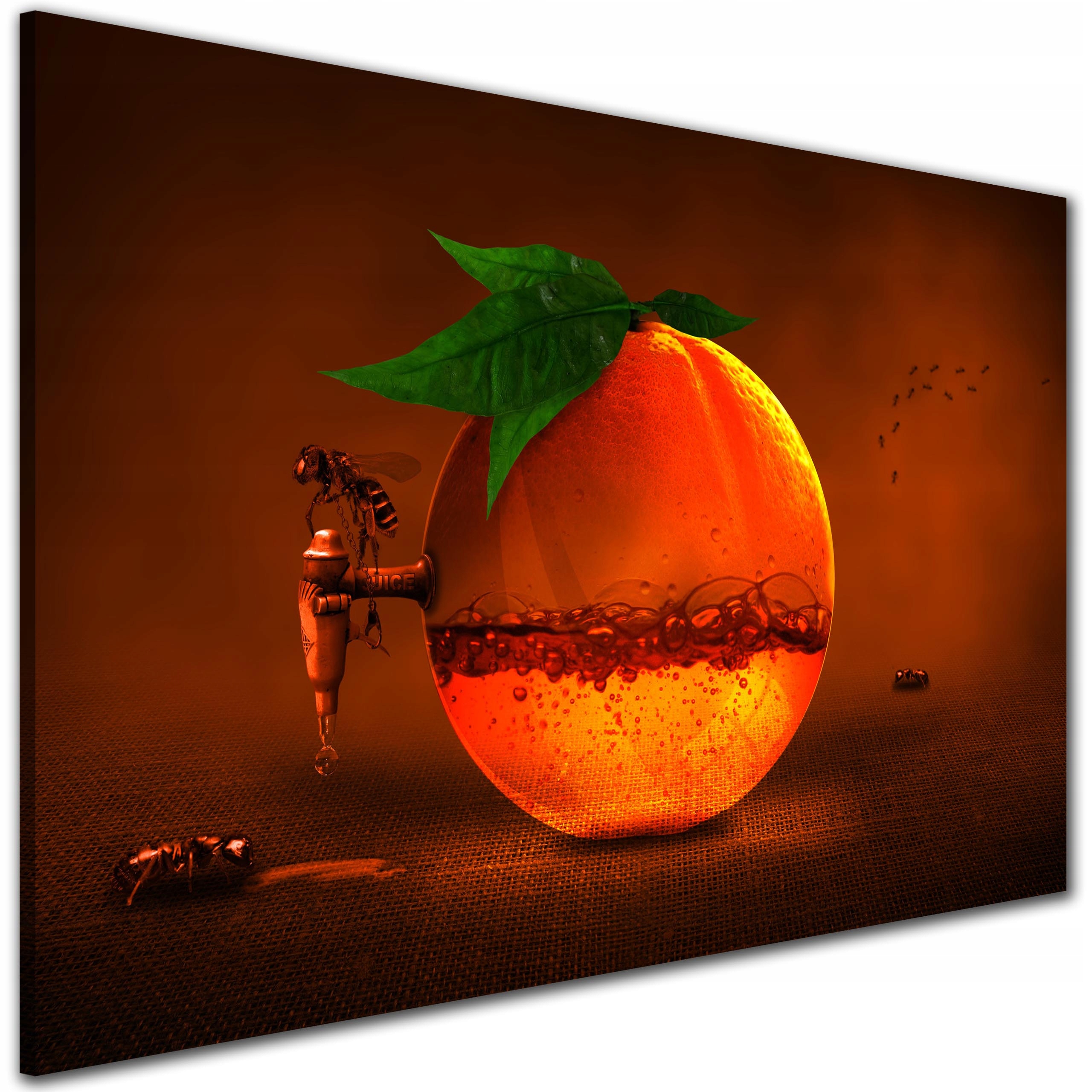 

Nowoczesny Obraz do salonu Pomarańcze Owoce Miód