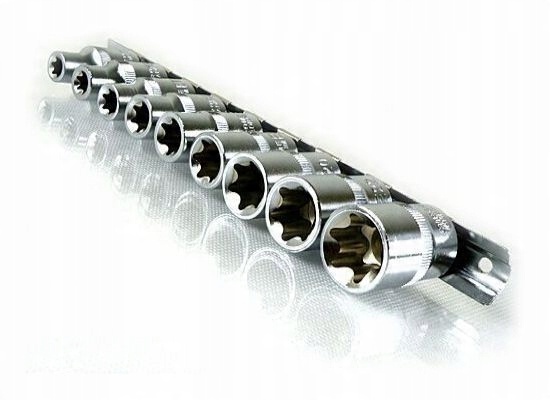 

Klucze Nasadowe Nasadki Torx 9 Szt 1/2" 10-24