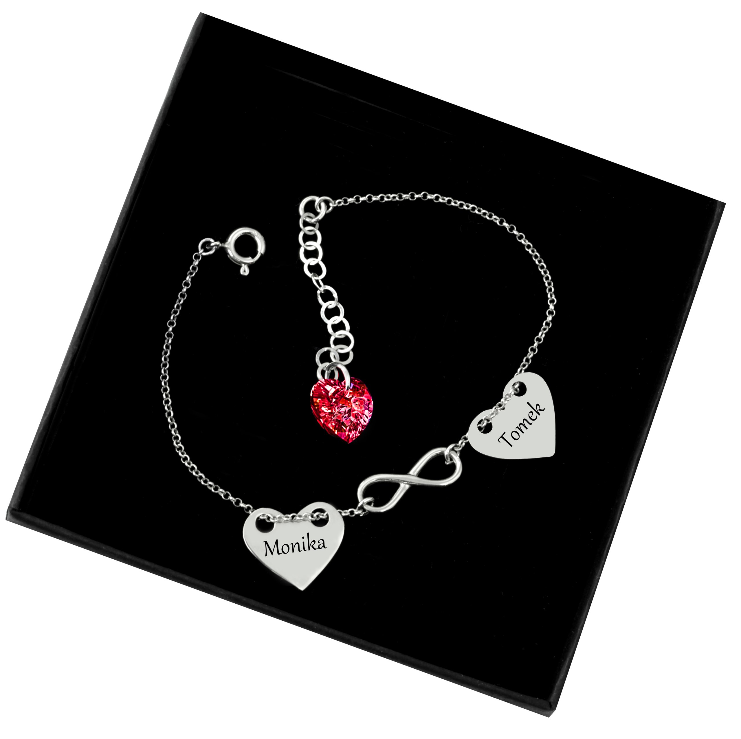

Bransoletka Serce Infinity Z Kr. Swarovski Grawer