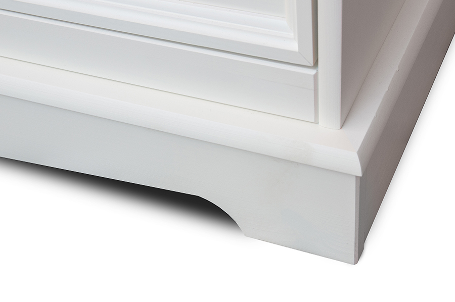 BIAŁA SZAFA BIELIŹNIARKA Z SZUFLADAMI DREWNIANA SOSNOWA BELLUNO ELEGANTE Kolor frontów biały