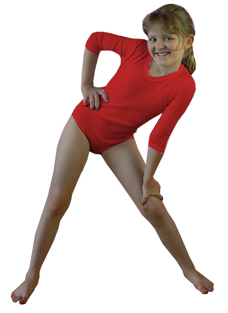 

6002_BODY Gimnastyczne rękaw 3/4 rozm 134 red