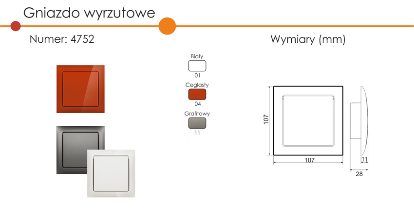 GNIAZDO WYLOTOWE LEOVAC BIAŁY, CEGLASTY, GRAFITOWY Kolor inny
