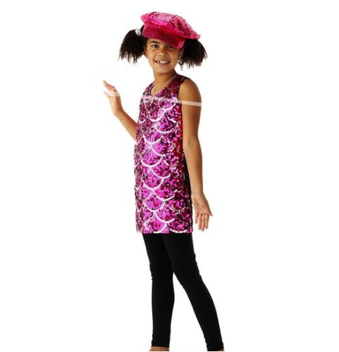 KOSTIUM STRÓJ DISCO RÓŻOWY 122/128. 3-6 LAT