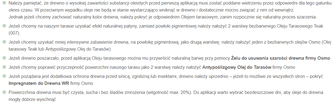 OLEJ OSMO do tarasu, drewna KOLORY 0,75L 24h Wielkość opakowania (l) Do 1 l