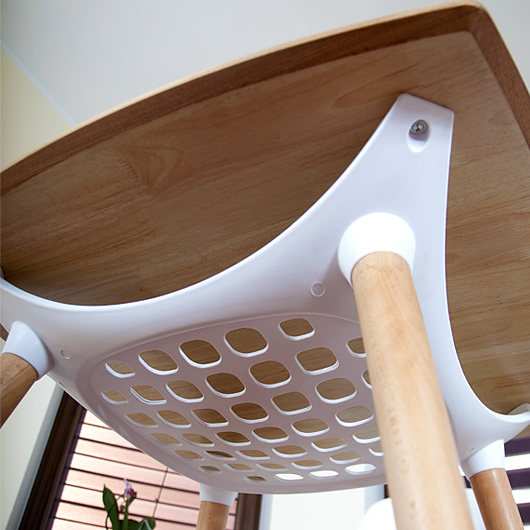 Zestaw STÓŁ 80 x 80 + 4 KRZESŁA BIAŁE nowoczesne! Kolor korpusu stołu dąb naturalny