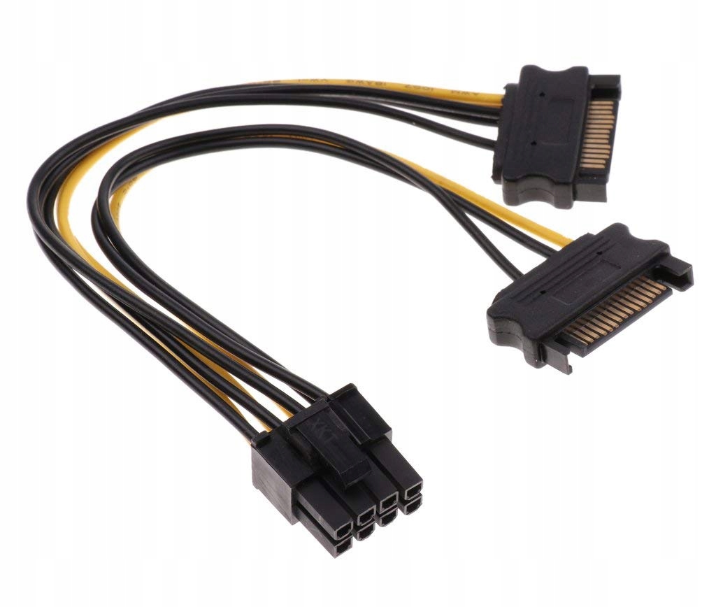 Adapter zasilania 2x SATA 15 Pin do 8 Pin PCIe Zastosowanie inne