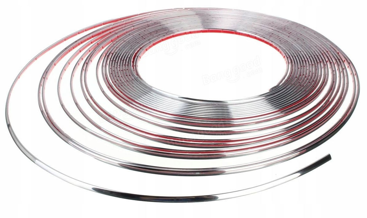 LISTWA OZDOBNA CHROM TAŚMA CHROMOWANA SAMOPRZYLEPNA 4mm x 15m