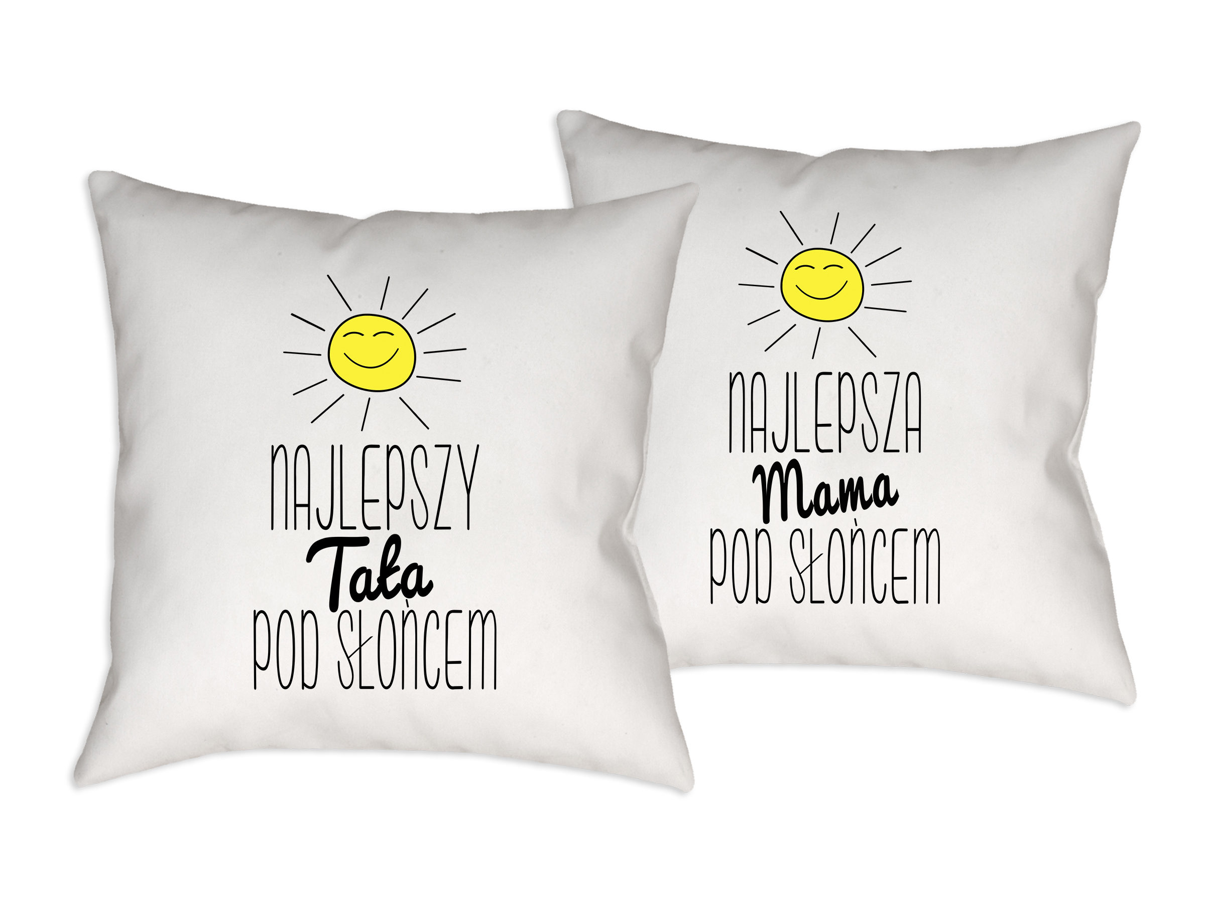 PODUSZKI DLA RODZICÓW MAMY TATY KOMPLET NA PREZENT Kolor biały