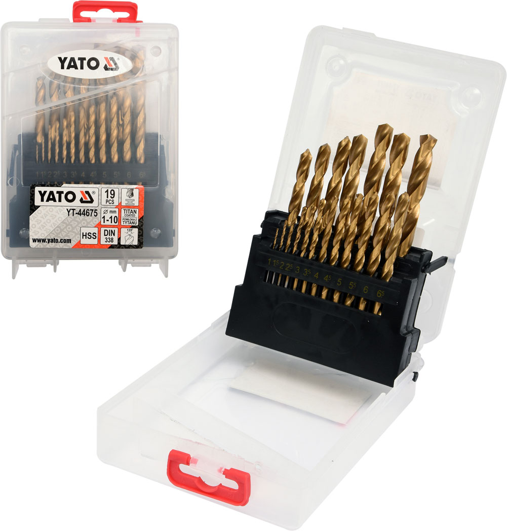 

Wiertła do metalu 19 zestaw 1-10mm Hss Tytan Yato