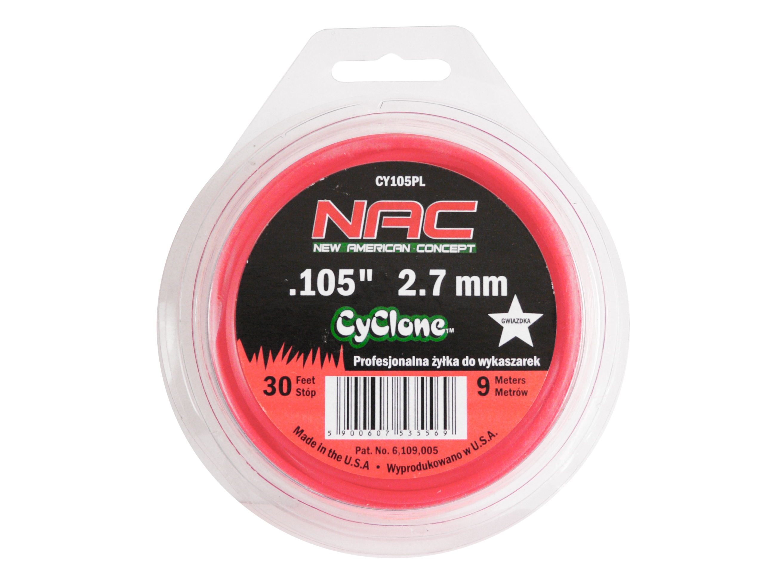 

Żyłka Tnąca Nac Cy 105PL 2.7 MM 9 Mb Gwiazdka