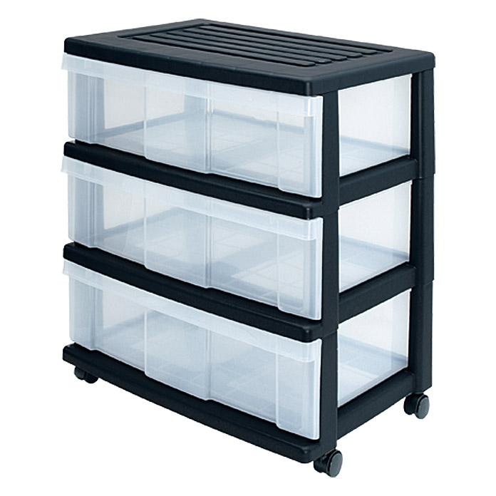 PLASTIKOWY REGAŁ KÓŁKA 3 SZUFLADY BAUHAUS 20038294 7449499326