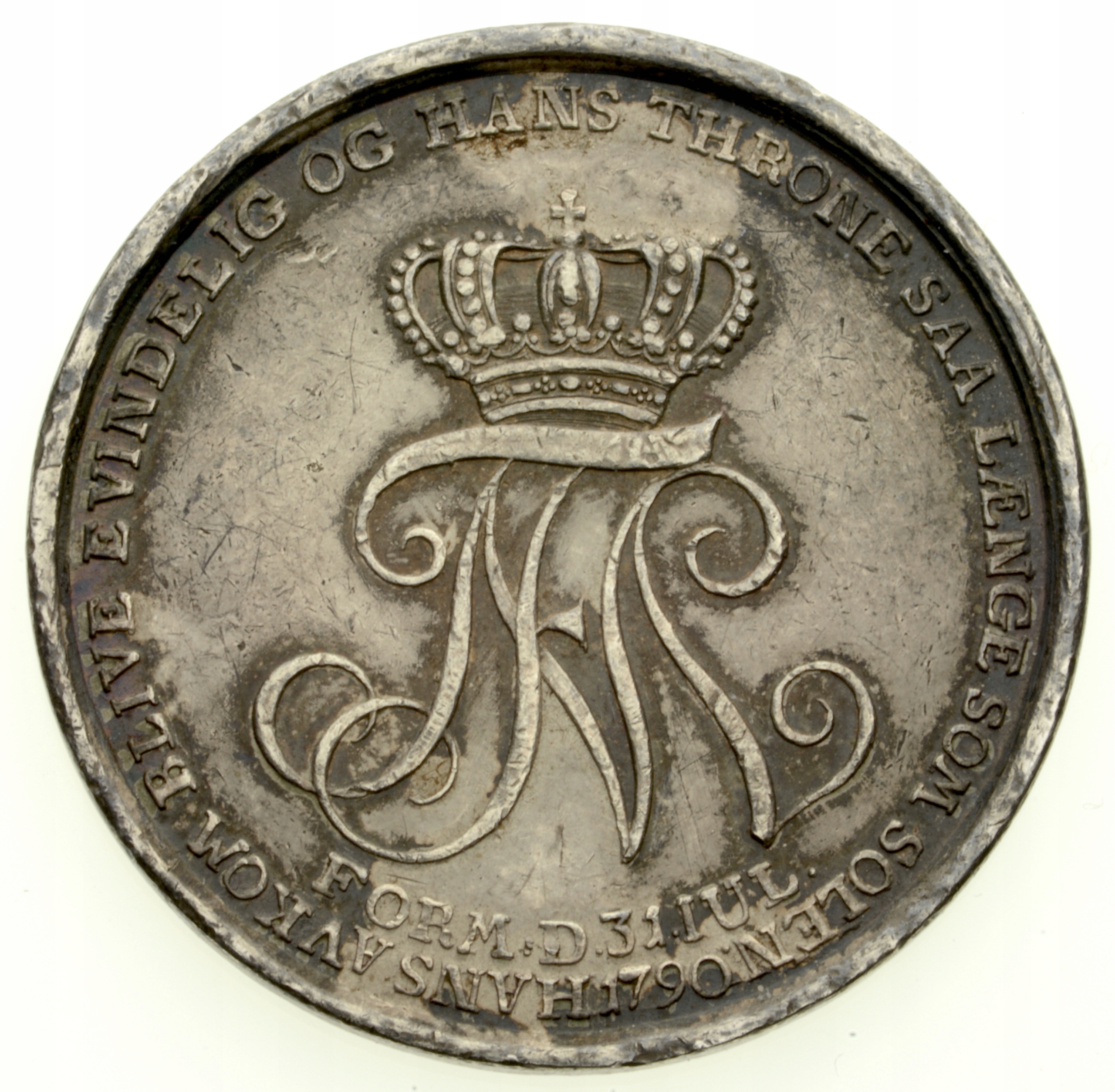 Medal zaślubinowy 1790 Dania, Krystian VII. Rzadki ...