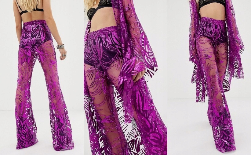 Znalezione obrazy dla zapytania pants dzwony brokatowe