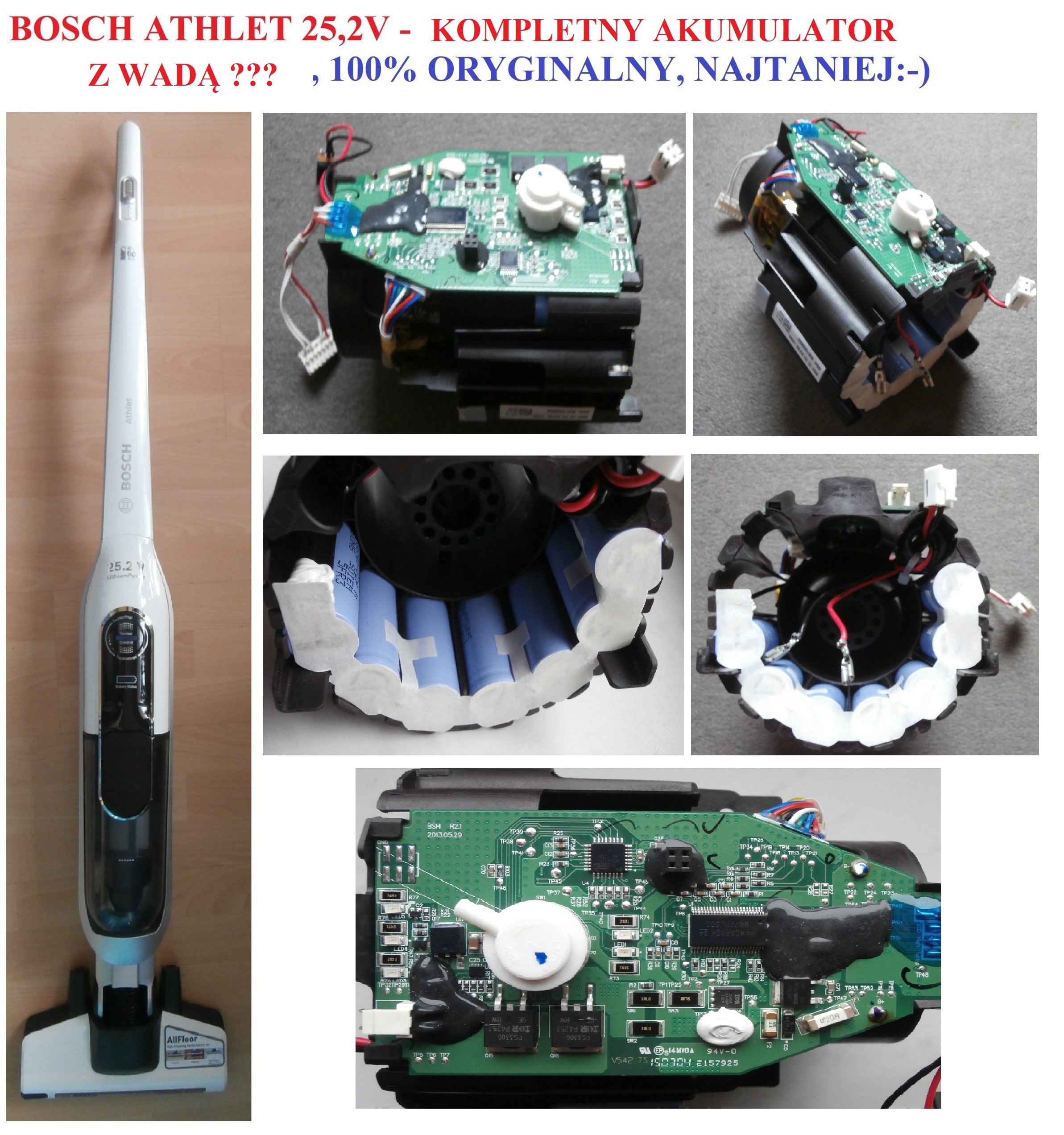 BOSCH ATHLET 25,2 V AKUMULATOR KOMPLETNY OGNIWA 7316208192 oficjalne archiwum allegro