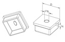 фото mini №2, Cap stainless steel drive 40x40 opening m8, faceting