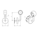 фото mini №2, Fasteners railing o42, 4 mm, stainless steel, ce