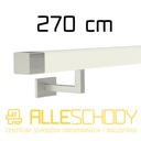 фото mini №1, Handrail wall-mounted wooden 40x40 270cm white inox