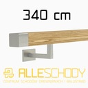 фото mini №1, Handrail wall-mounted wooden 40x40 340cm oak color