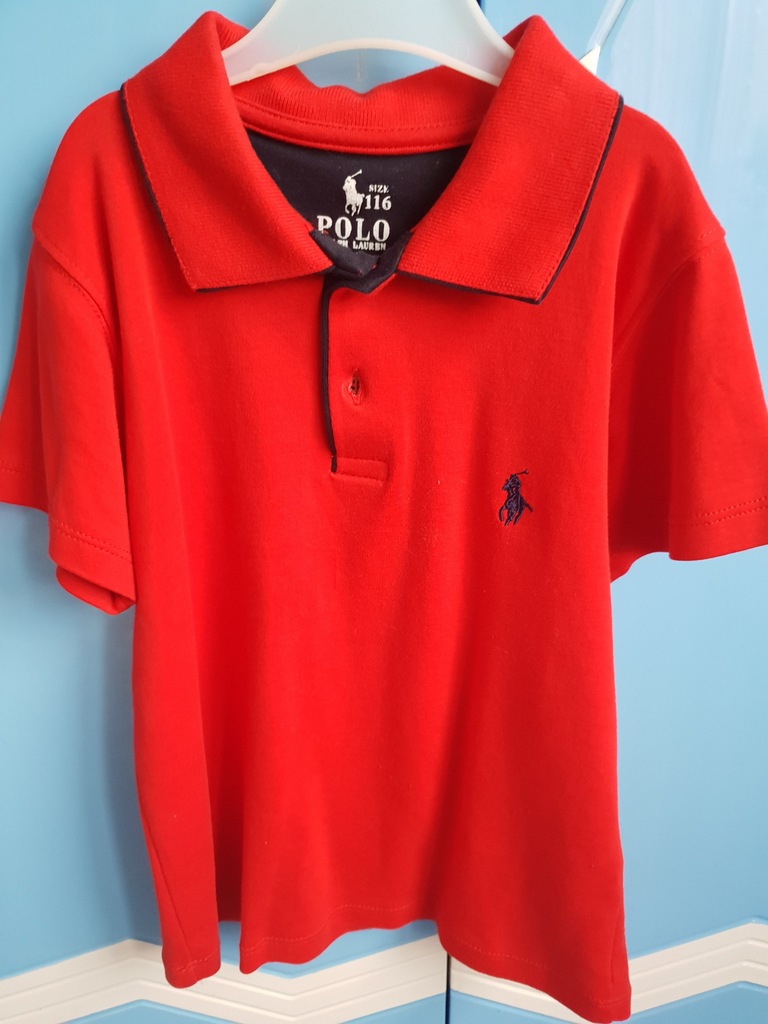 Polo t-shirt 116 czerwony