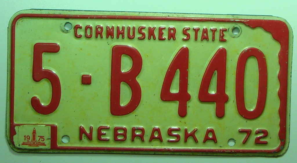 Nebraska : Tablica rejestracyjna z USA