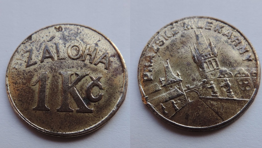 ZALOHA 1 KORONA 1930 PRAZSKE MLEKARNY
