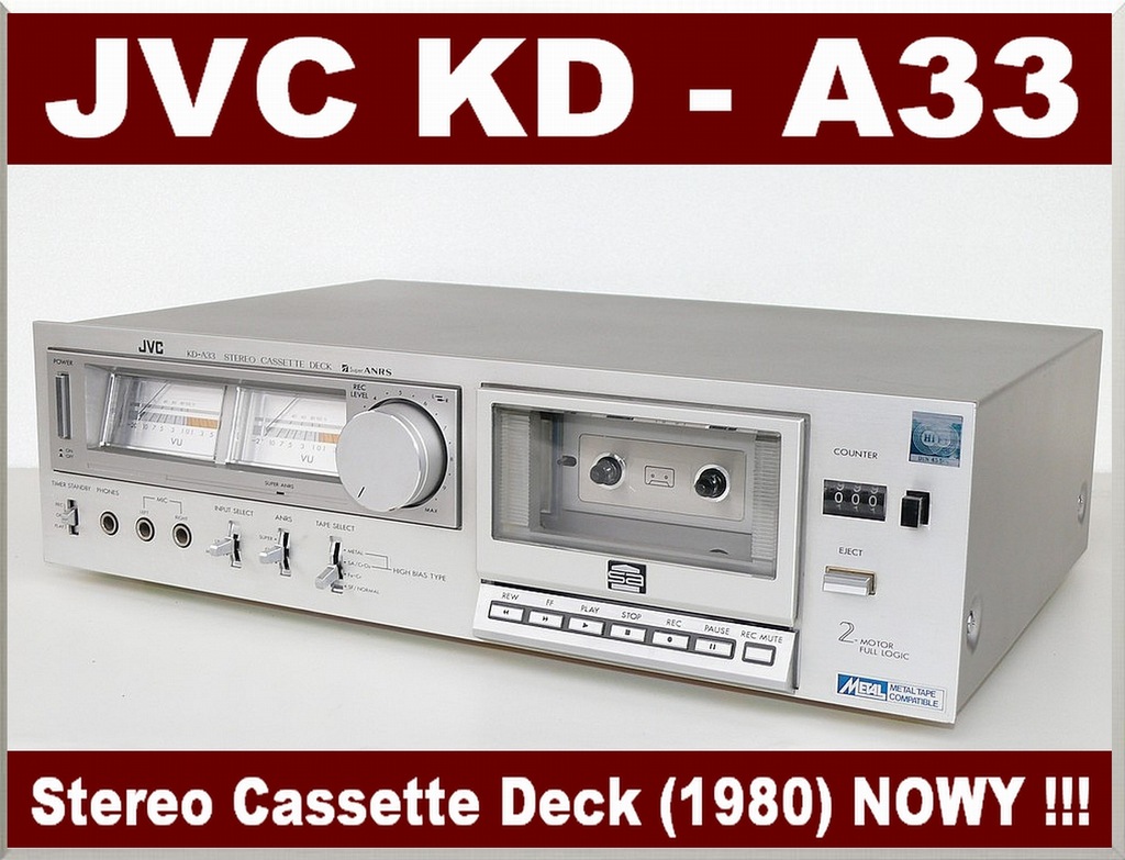 JVC KD-A33 / STEREO CASSETTE DECK / 1980r.NOWY!
