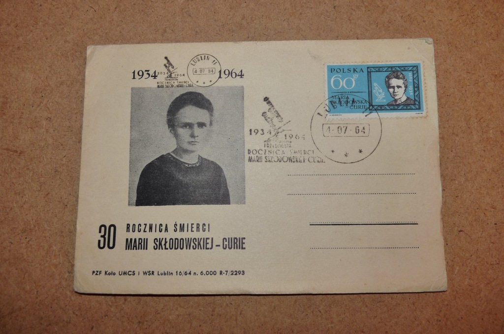Karta 30 Rocz. Śmierci Marii Curie Skłodowskiej