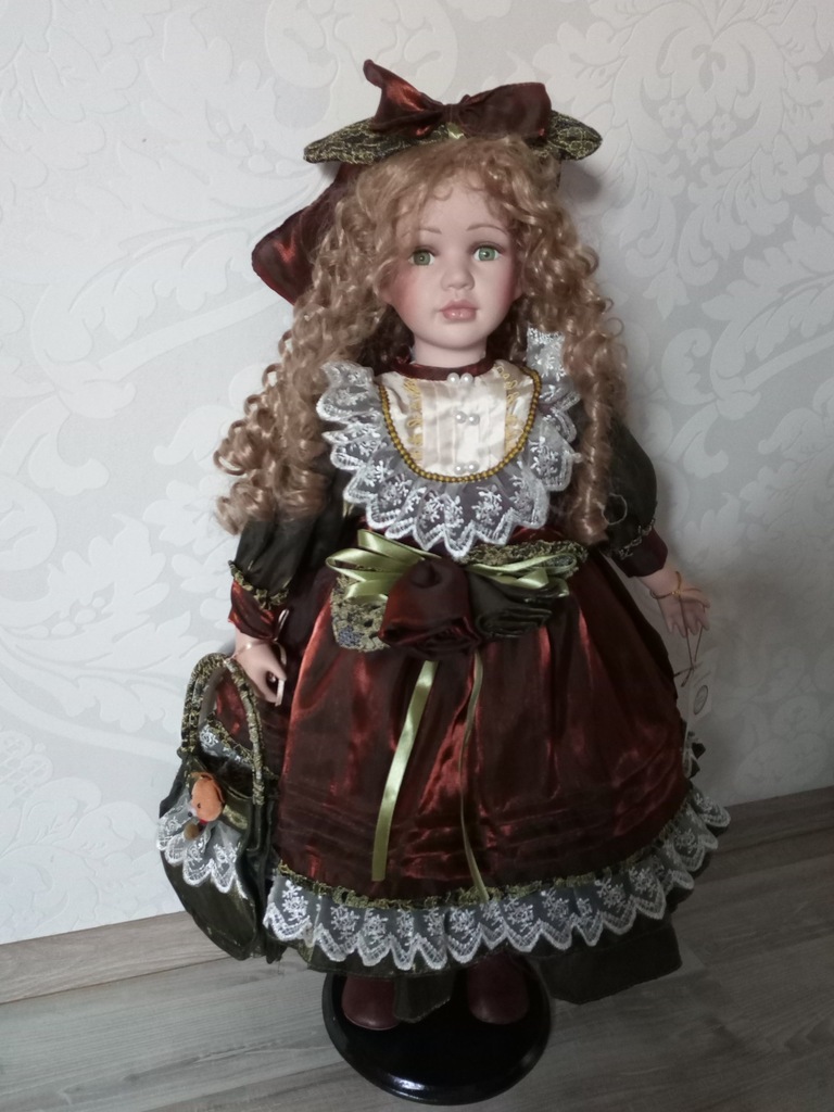 ! PIĘKNA LALKA PORCELANOWA 60 cm + 2 szt. gratis !