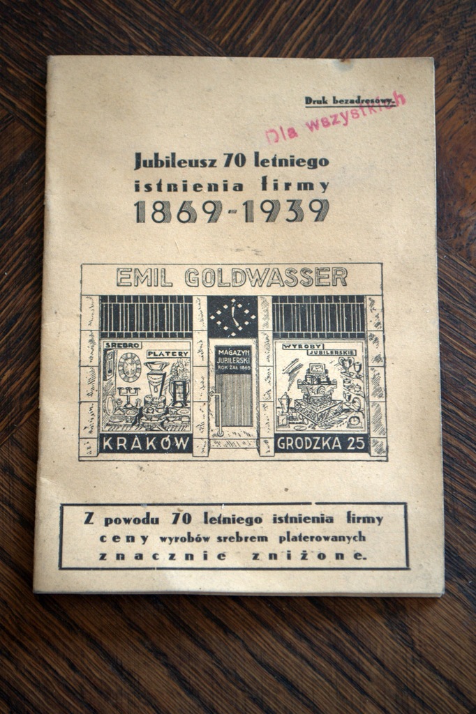 EMIL GOLDWASSER KRAKÓW JUDAIKA KATALOG
