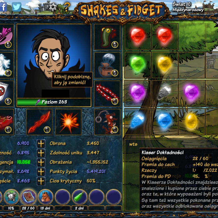 Konto Shakes &amp; Fidget SfGame w10 mag 263