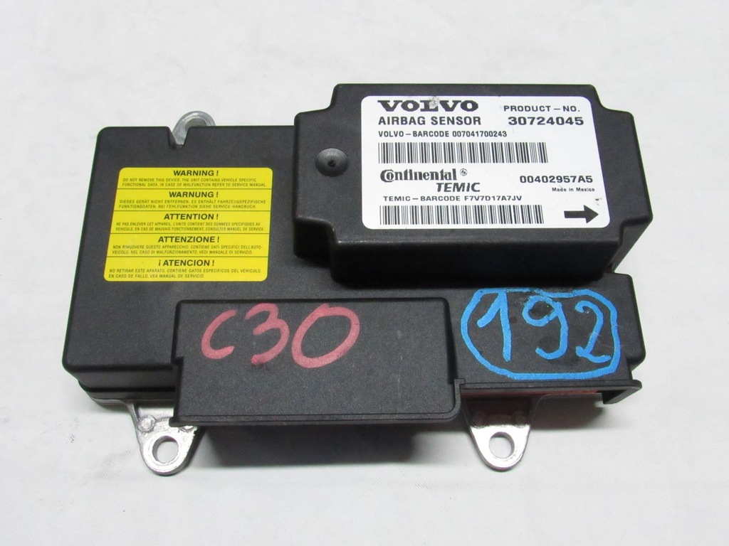 Volvo C30 Sensor Airbag 30724045 06-12 Nr.192 - 7174895222 - Oficjalne Archiwum Allegro