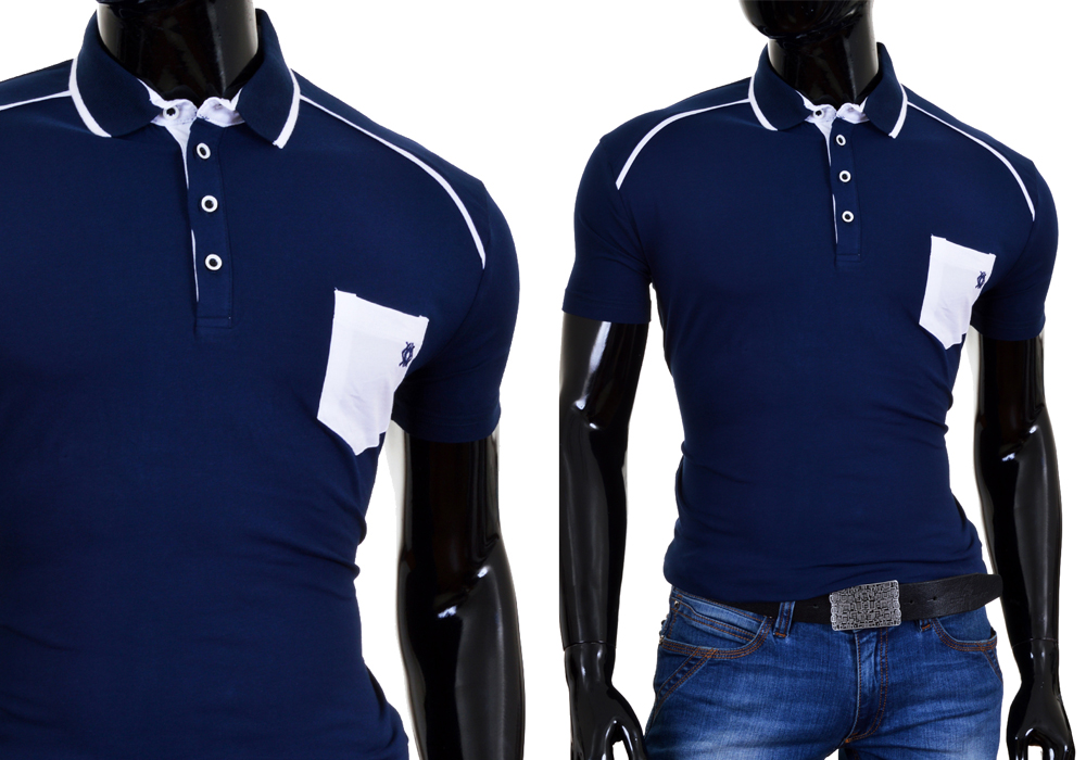 Polo Shirt Bluzka Męska Cipo Baxx Navy Blue