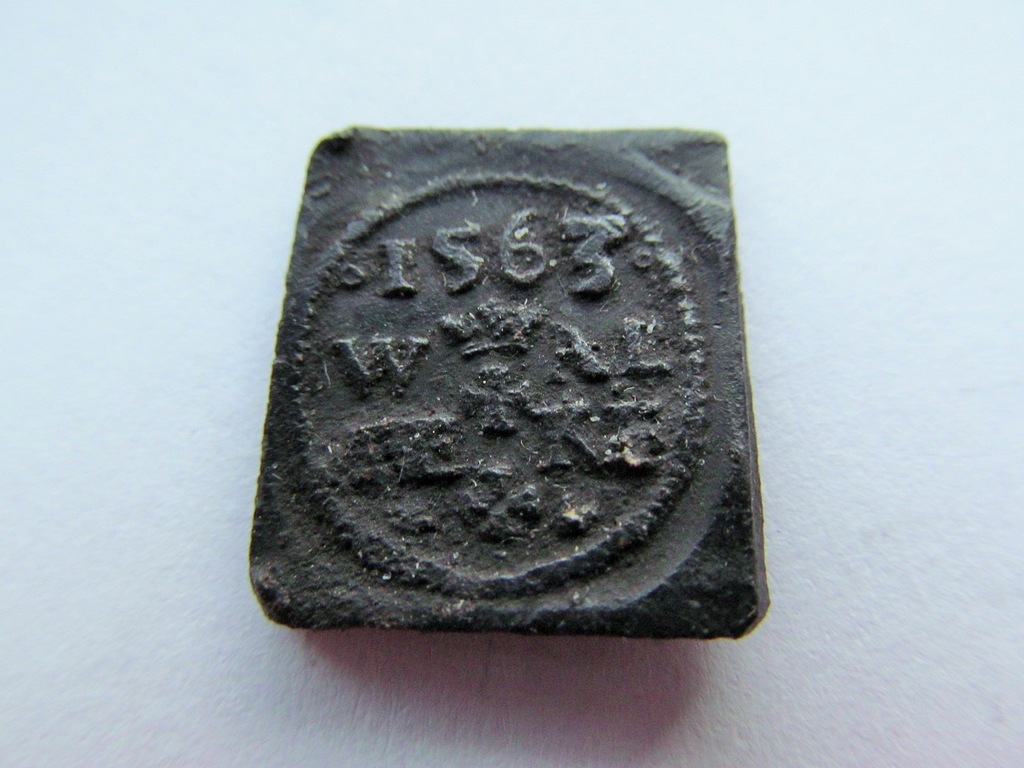 Sympatyczny żetonik gdański za sypanie wałów 1563.