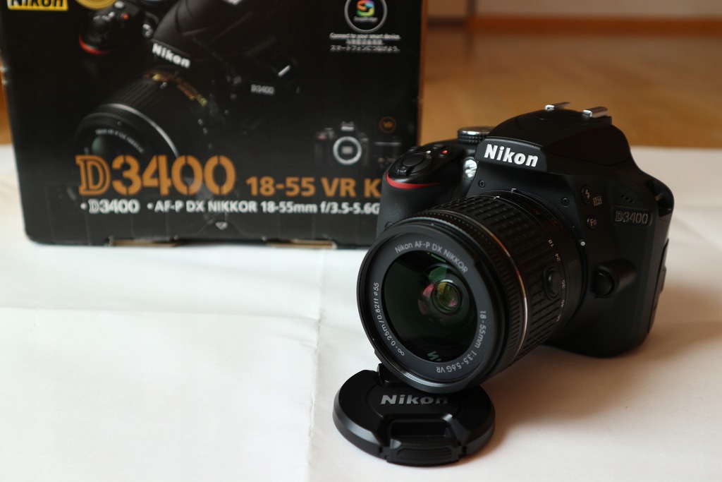 Nikon D3400 + AF-P 18-55 VR DX, używ., gwarancja
