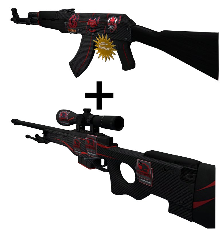 CS:GO AK-47+AWP Czerwona linia STATTRAK MW Redline