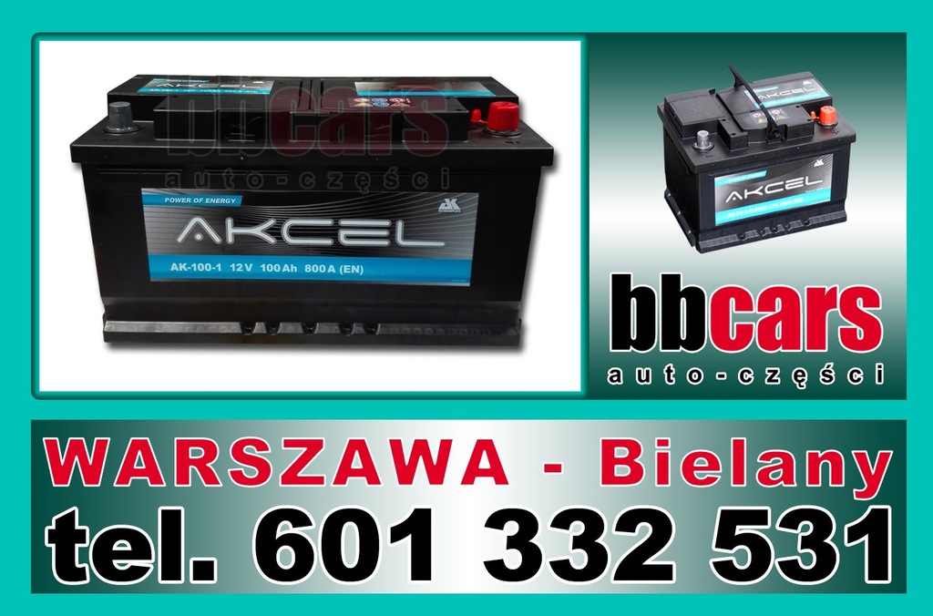 AKUMULATOR AKCEL 100 100AH 800A WARSZAWA BIELANY
