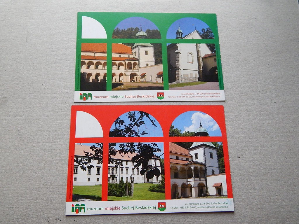 Sucha Beskidzka herb  zamek dwie sztuki pieczątki