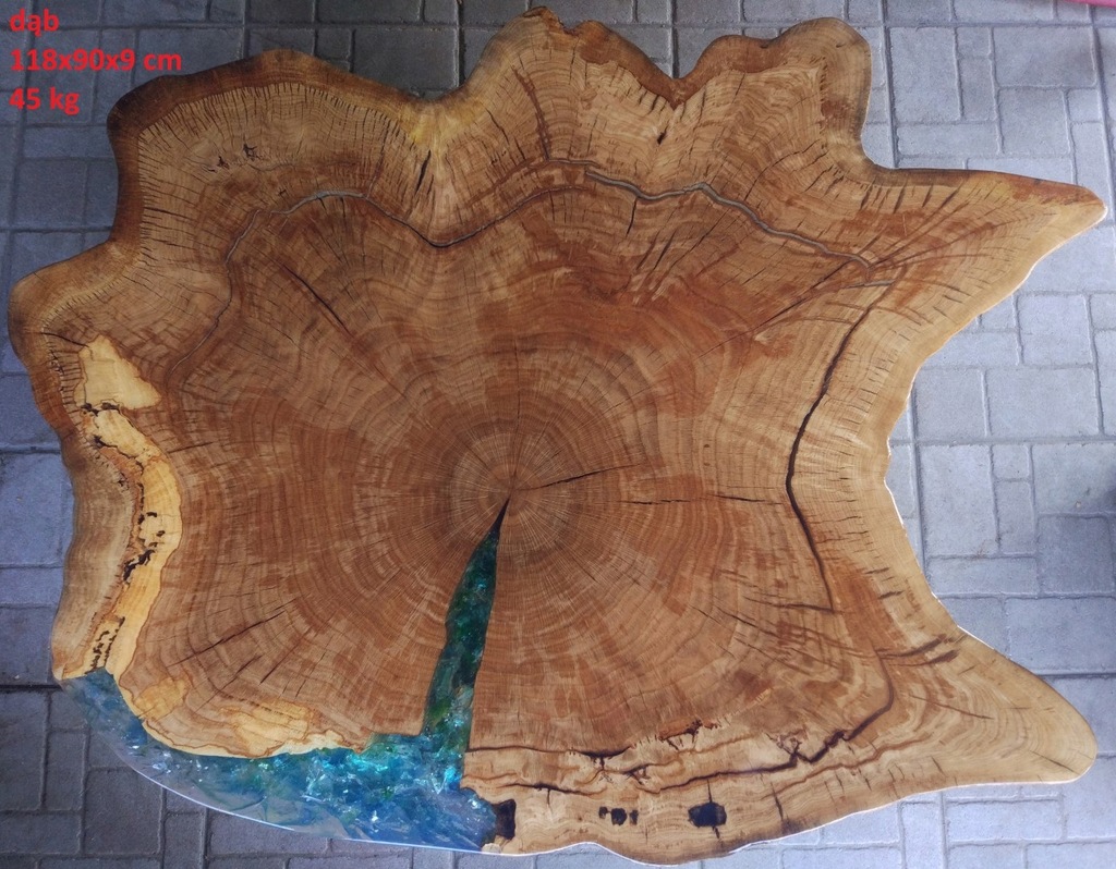 Blat z korzenia dębu z drewna plaster, loft, ława