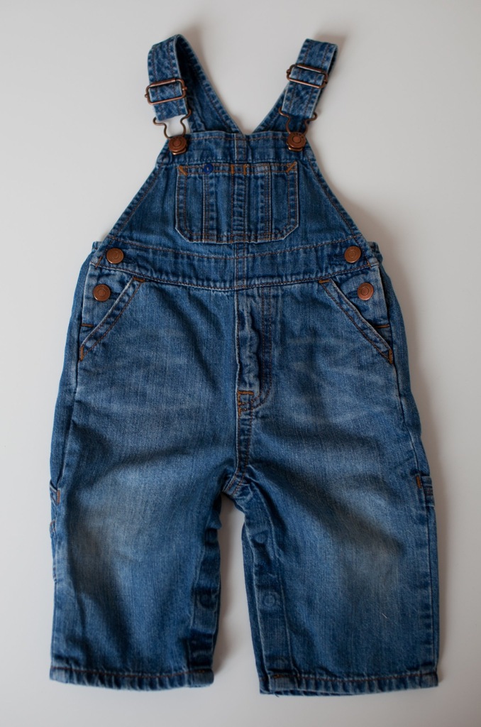 BABY GAP - ogrodniczki jeansowe dla chłopca 74/80