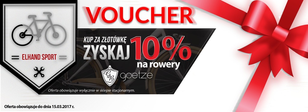 VOUCHER RABAT 10% NA ROWERY GOETZE PROMOCJA KUPON