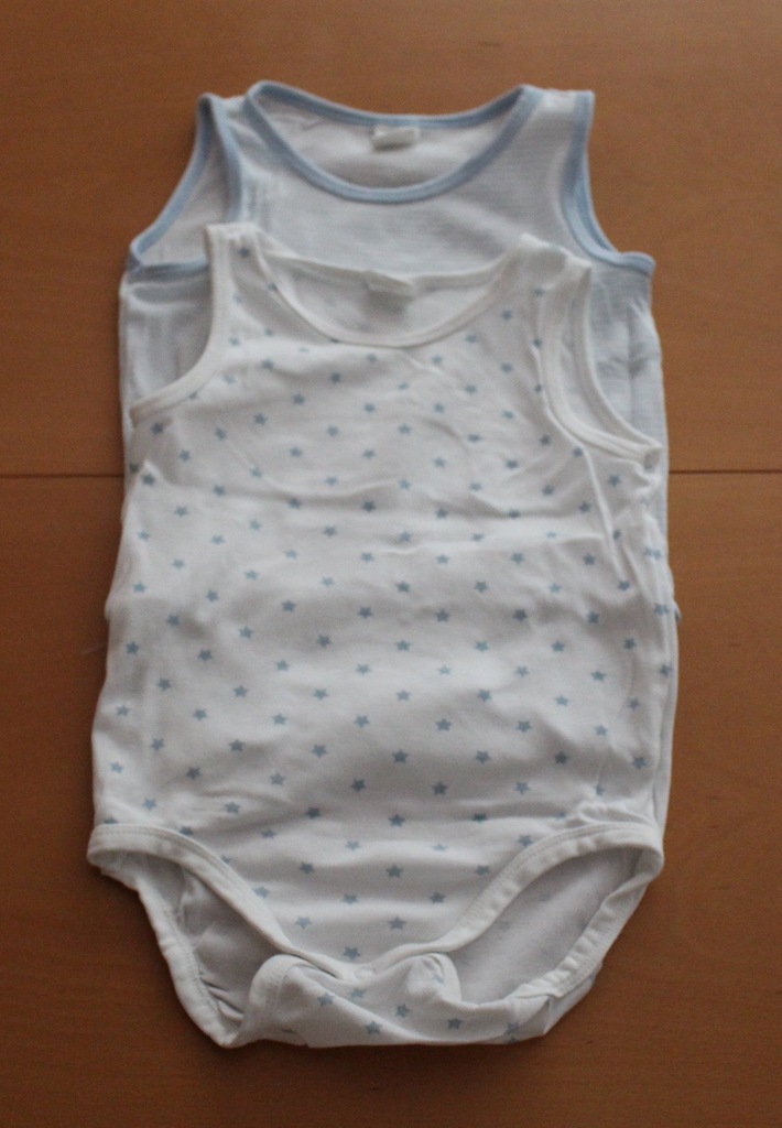 H&M Body niemowlęce 86 bez rękawów bawełna x2