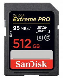 Sandisk SDXC 512 GB EXTREME PRO 95MB/sC10 UHS-I U3