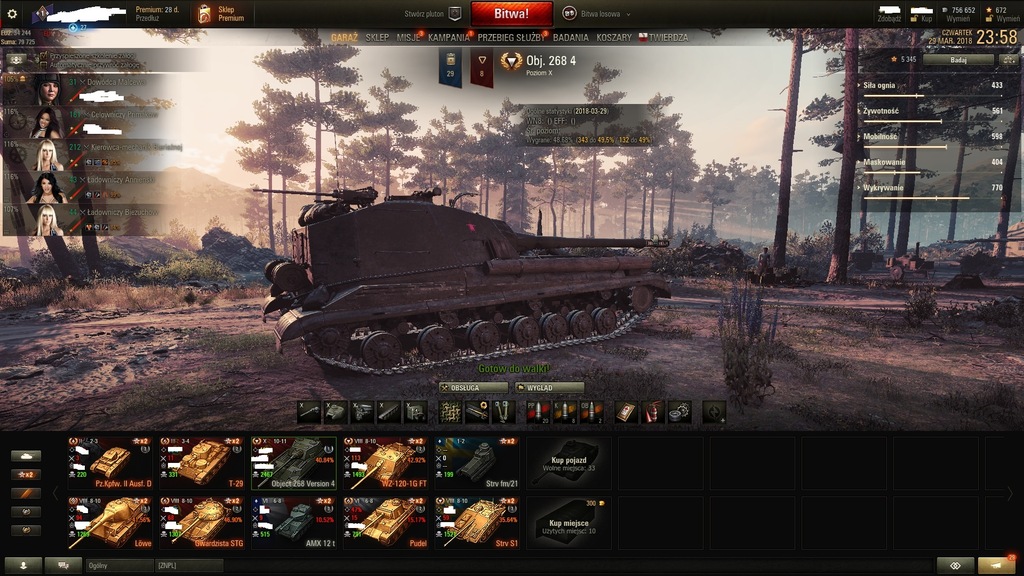 KONTO WOT worldoftanks 7 P. premium 5 X Obj 268 v4