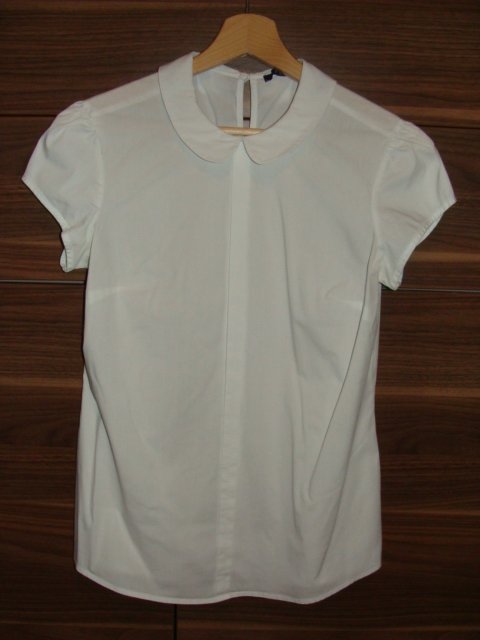 Mohito Biała Koszula Bluzka Okrągły Kołnierzyk 36