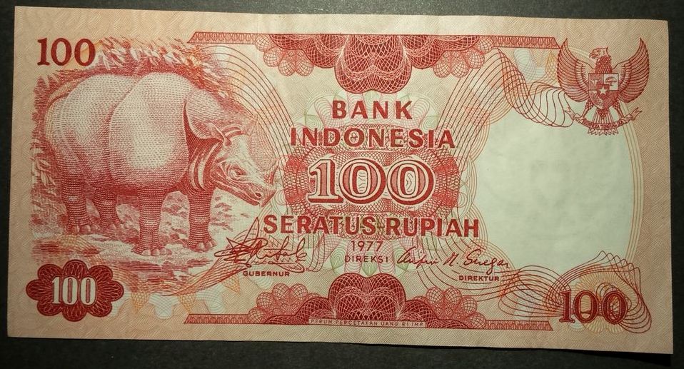 100 RUPII 1977 INDONEZJA