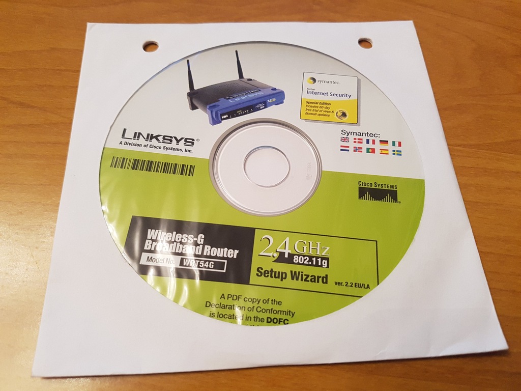 LINKSYS WRT54G STEROWNIKI ORYGINALNA PŁYTA CD